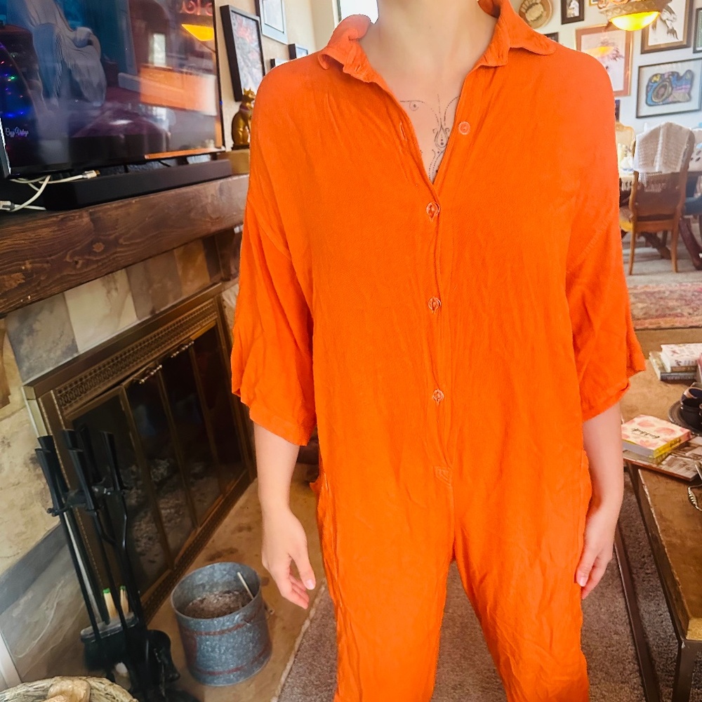 KinAmora Orange Jumpsuit.
